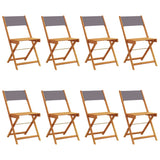 Folding Chairs 8 pcs Anthracite Fabric and Solid Wood