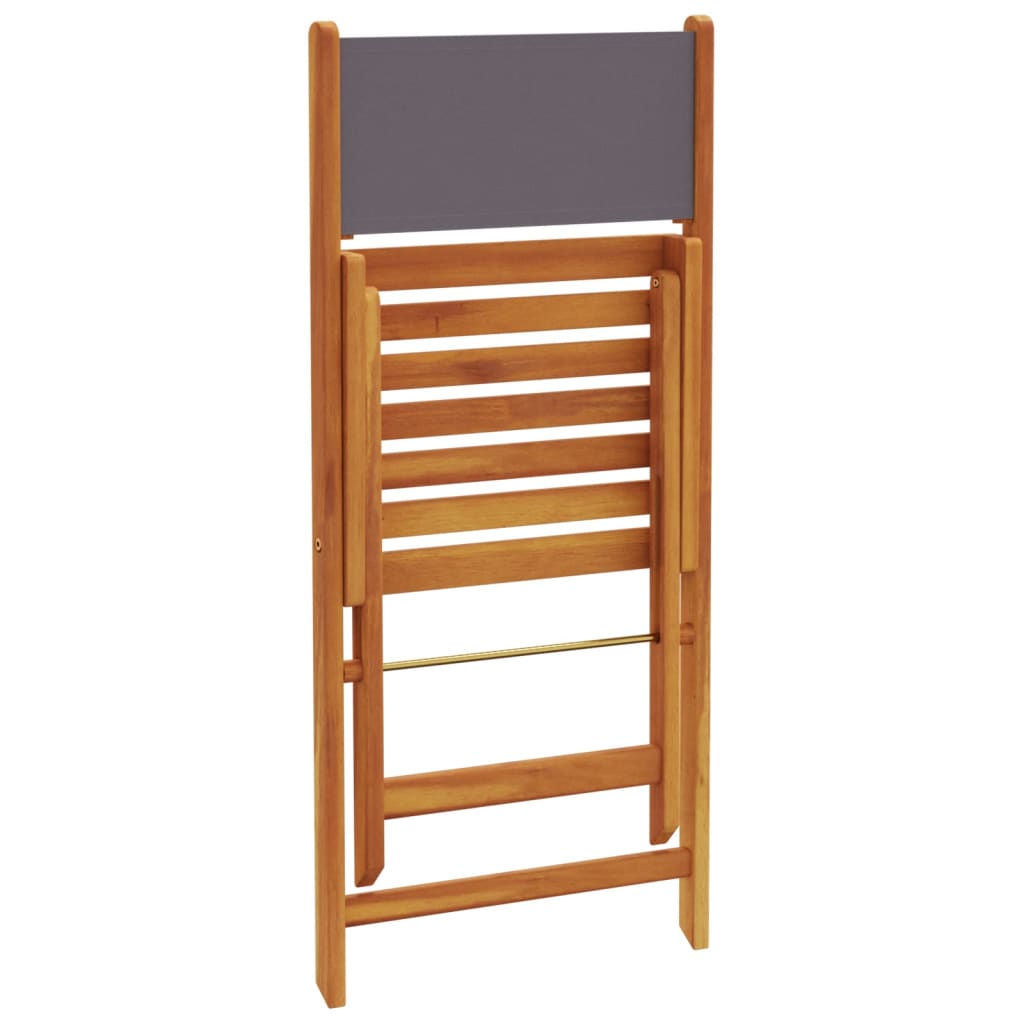 Folding Chairs 8 pcs Anthracite Fabric and Solid Wood