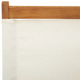 Folding Garden Chairs 4 pcs Cream White Fabric and Solid Wood