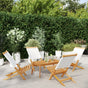 Folding Chairs 4 pcs Cream White Fabric and Solid Wood