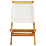 Folding Garden Chairs 6 pcs Cream White Fabric and Solid Wood