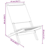 Folding Garden Chairs 6 pcs Cream White Fabric and Solid Wood