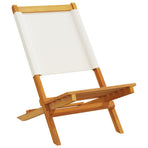 Folding Chairs 8 pcs Cream White Fabric and Solid Wood