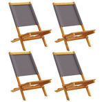 Folding Chairs 4 pcs Anthracite Fabric and Solid Wood