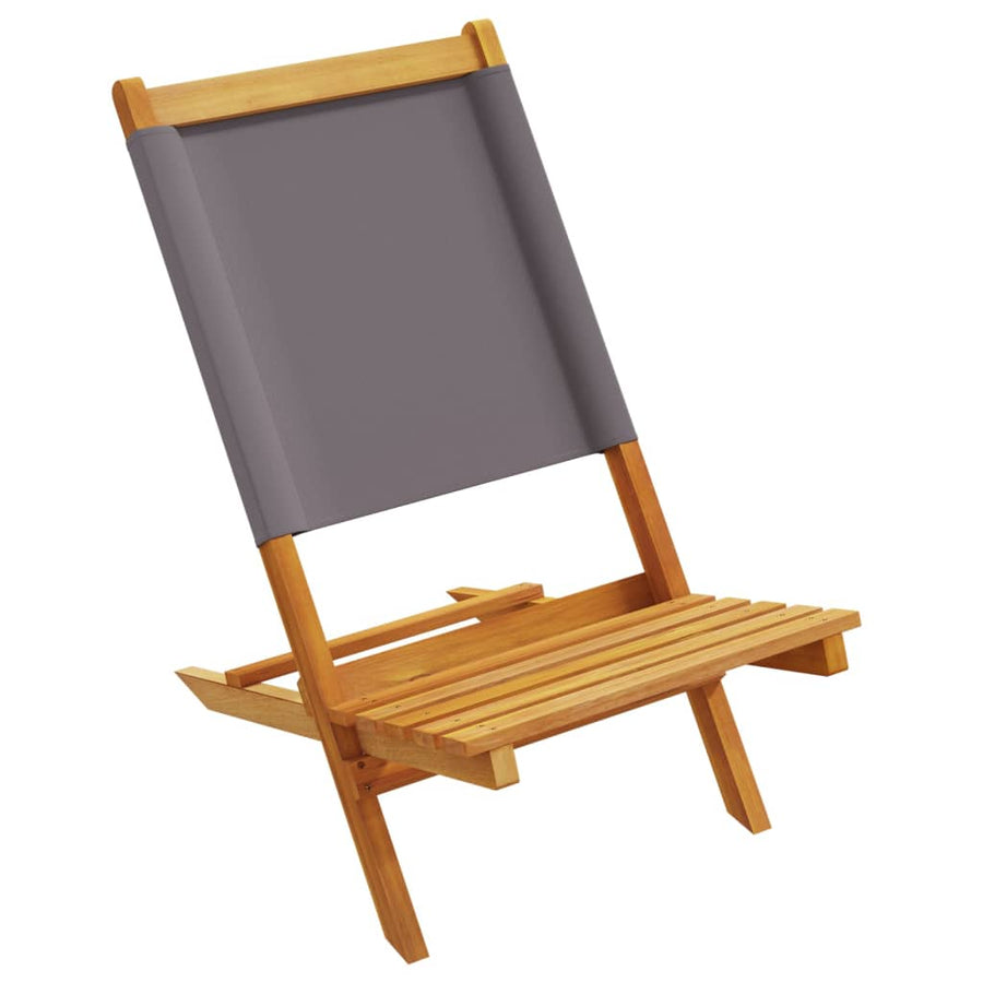 Folding Chairs 4 pcs Anthracite Fabric and Solid Wood