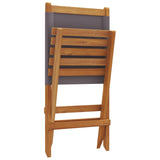 Folding Garden Chairs 4 pcs Anthracite Fabric and Solid Wood - Low Angle