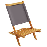 Folding Garden Chairs 6 pcs Anthracite Fabric and Solid Wood - Top-Down View