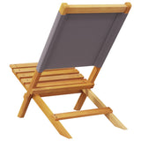 Folding Garden Chairs 6 pcs Anthracite Fabric and Solid Wood - Close-Up Angle