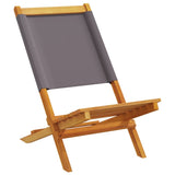 Folding Garden Chairs 8 pcs Anthracite Fabric and Solid Wood - Front View