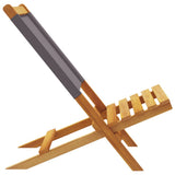 Folding Garden Chairs 8 pcs Anthracite Fabric and Solid Wood - 45-Degree Angle