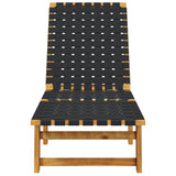 Sun Loungers 2 pcs Black Solid Wood Acacia and Fabric - Top-Down View
