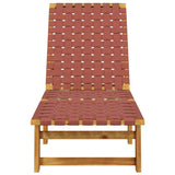 Sun Loungers 2 pcs Red Solid Wood Acacia and Fabric