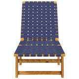 Sun Loungers 2 pcs Dark Blue Solid Wood Acacia and Fabric - Top-Down View