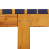 Sun Loungers 2 pcs Dark Blue Solid Wood Acacia and Fabric - Low Angle