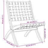 Folding Chairs 2 pcs with Table Black Solid Wood