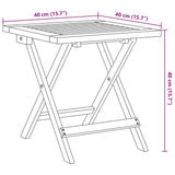 Folding Chairs 2 pcs with Table Black Solid Wood
