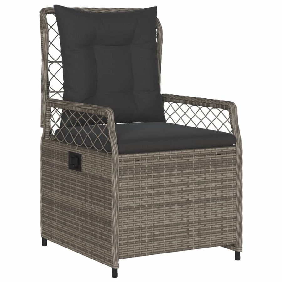 Reclining Garden Chairs 2 pcs Grey Poly Rattan