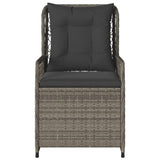 Reclining Garden Chairs 2 pcs Grey Poly Rattan