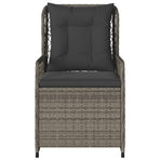 Reclining Garden Chairs 2 pcs Grey Poly Rattan