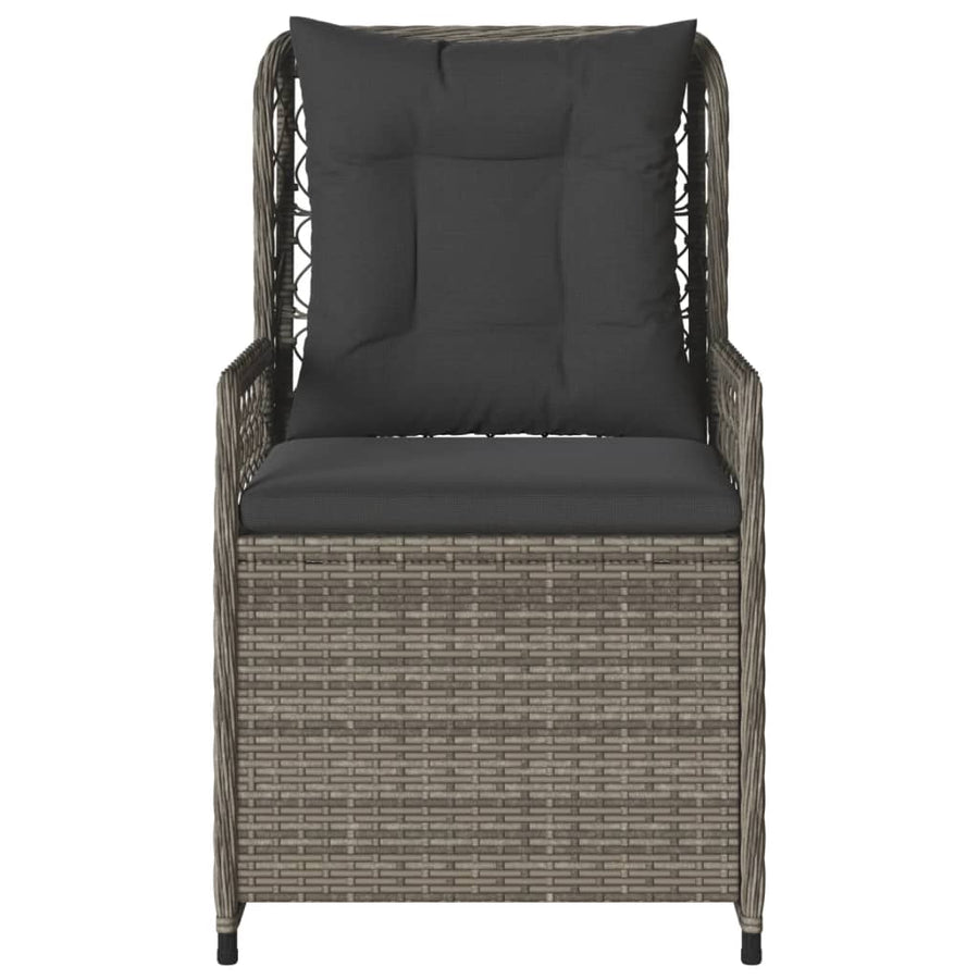 Reclining Garden Chairs 2 pcs Grey Poly Rattan