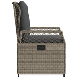 Reclining Garden Chairs 2 pcs Grey Poly Rattan - Rear View