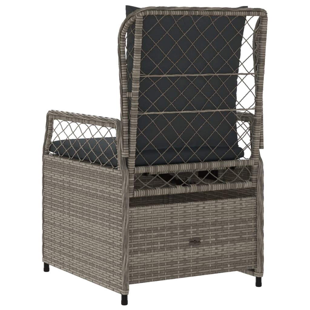 Reclining Garden Chairs 2 pcs Grey Poly Rattan