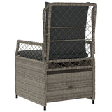 Reclining Garden Chairs 2 pcs Grey Poly Rattan