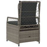 Reclining Garden Chairs 2 pcs Grey Poly Rattan - Close-Up Angle