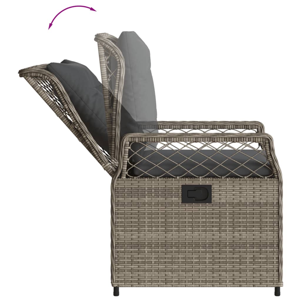 Reclining Garden Chairs 2 pcs Grey Poly Rattan