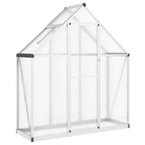 Greenhouse with Base Frame Silver 169x58x195 cm Aluminium - Front View