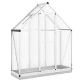 Greenhouse with Base Frame Silver 169x58x202 cm Aluminium - Front View