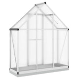 Greenhouse with Base Frame Silver 169x58x202 cm Aluminium - 45-Degree Angle
