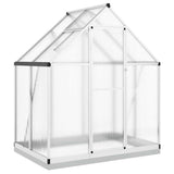 Greenhouse with Base Frame Silver 169x114x202 cm Aluminium - Front View