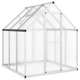 Greenhouse with Base Frame Silver 169x169x195 cm Aluminium - Front View