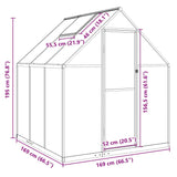 Greenhouse with Base Frame Silver 169x169x195 cm Aluminium - Extra Image