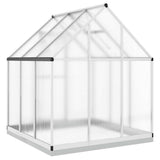 Greenhouse with Base Frame Silver 169x169x202 cm Aluminium - 45-Degree Angle