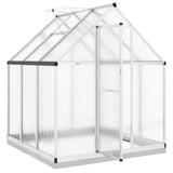 Greenhouse with Base Frame Silver 169x169x202 cm Aluminium - Rear View