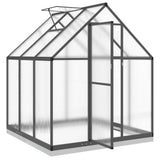 Greenhouse with Base Frame Anthracite 169x169x202 cm Aluminium - Rear View
