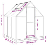 Greenhouse with Base Frame Anthracite 169x169x202 cm Aluminium