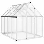Greenhouse with Base Frame Silver 224x169x195 cm Aluminium
