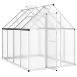Greenhouse with Base Frame Silver 224x169x195 cm Aluminium - Rear View