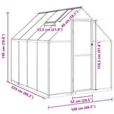 Greenhouse with Base Frame Silver 224x169x195 cm Aluminium - Extra Image
