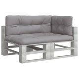 Pallet Cushions 3 pcs Grey Fabric