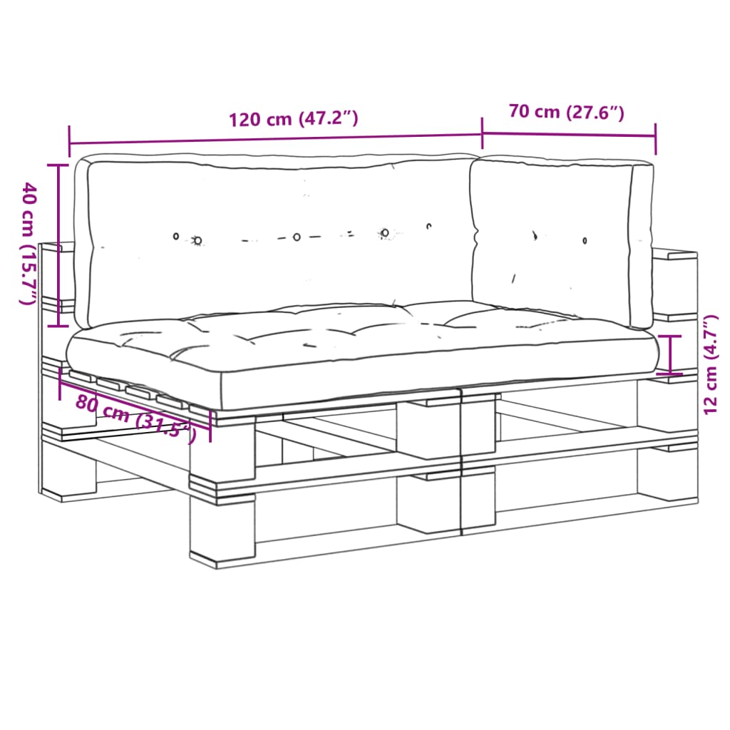 Pallet Cushions 3 pcs Grey Fabric