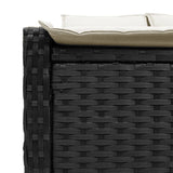 Double Sun Lounger with Cushions Black Poly Rattan - Close-Up Angle