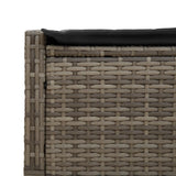 Double Sun Lounger with Cushions Grey Poly Rattan - Close-Up Angle