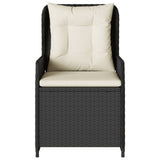 Reclining Garden Chairs 2 pcs Black Poly Rattan - 45-Degree Angle