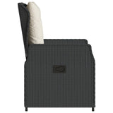 Reclining Garden Chairs 2 pcs Black Poly Rattan - Rear View