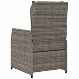 Reclining Garden Chairs 2 pcs Grey Poly Rattan - Close-Up Angle