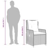 Reclining Garden Chairs 2 pcs Grey Poly Rattan - Extra Image